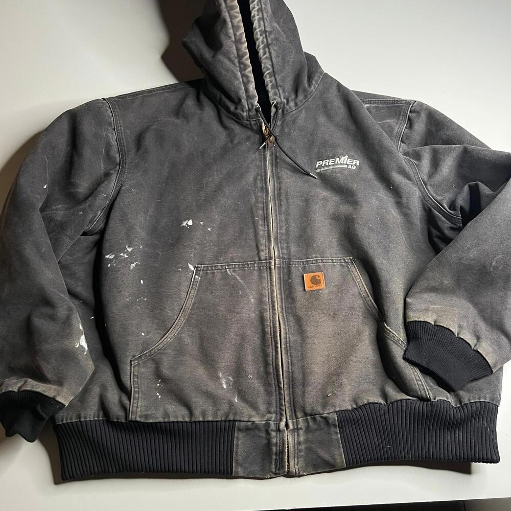 Carhartt J140 Black Duck Active‎ Jacket 2XL Regular USA Workwear Hooded